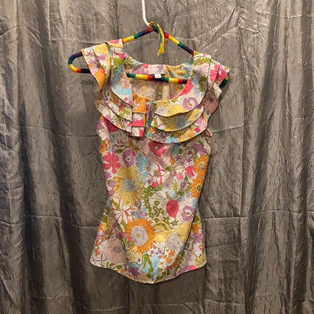 Adorable flirty colorful floral tank top